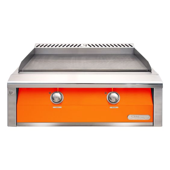 Alfresco 30-Inch Built-In Gas Griddle - Natural Gas - Luminous Orange-Gloss - AXE-30GT-NG-S2005