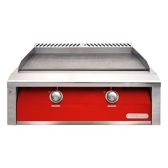Alfresco 30-Inch Built-In Gas Griddle - Propane - Carmine Red-Gloss - AXE-30GT-LP-S3002