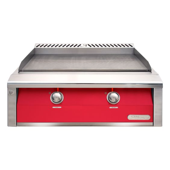 Alfresco 30-Inch Built-In Gas Griddle - Propane - Raspberry Red-Gloss - AXE-30GT-LP-S3027