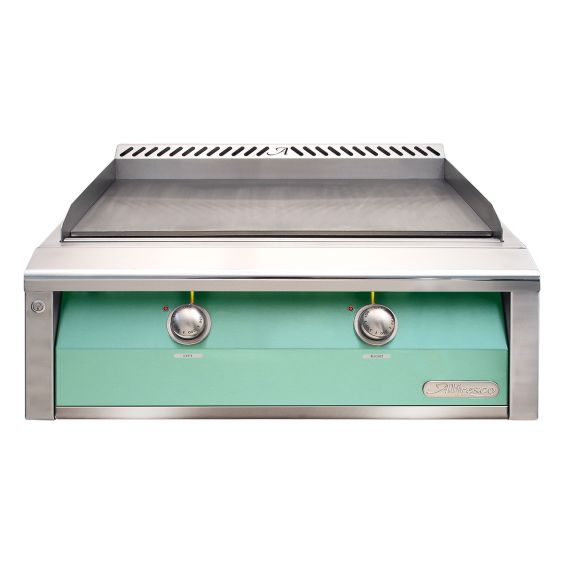Alfresco 30-Inch Built-In Gas Griddle - Natural Gas - Light Green-Gloss - AXE-30GT-NG-S6027