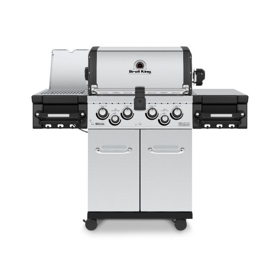 Regal S 490 PRO IR 4-Burner Natural Gas Grill in Stainless Steel with Infrared Side Burner and Rear Rotisserie Burner - 956947