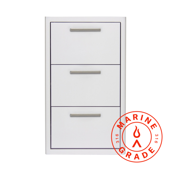 Blaze Marine Grade Stainless Steel 16-Inch Triple Access Drawer - BLZ-DRW3-R-LT-MG
