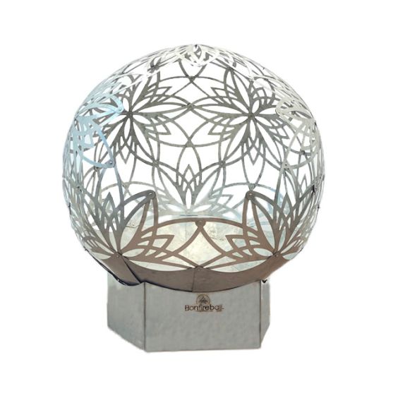 Flowerhouse 24-Inch Bonfireball Fire Pit - Lotus in Stainless Steel - 24BFBL-SS