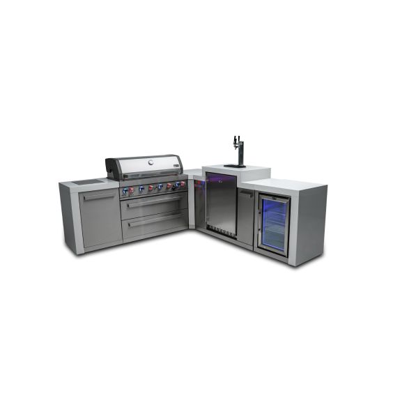 Mont Alpi 805 Deluxe Island w/ 90 Degree Corner, Kegerator, Fridge Cabinet - MAi805-D90KEGFC