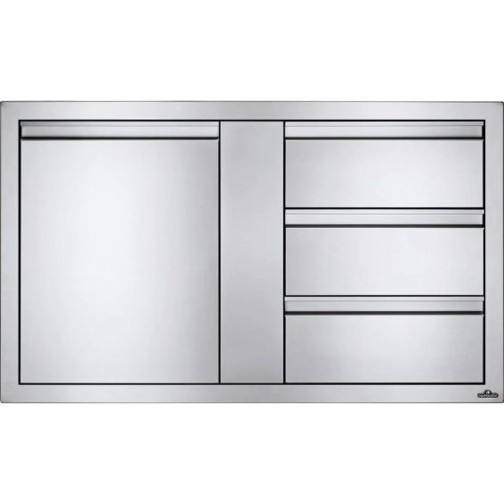 Napoleon 42-Inch Stainless Steel Large Single Door and Triple Drawer - BI-4224-1D3DR