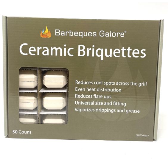 Ceramic Flame Tamer Briquettes - 50-Piece