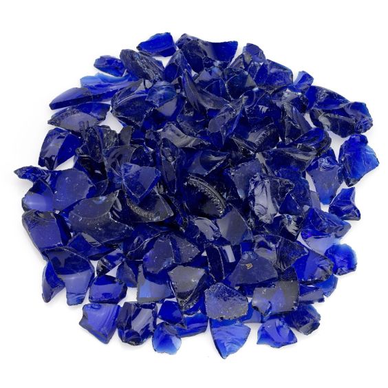 American Fireglass Dark Blue Medium Fire Pit Glass 10lbs Jar - CG-DKBLUE-M-10-J