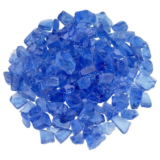 American Fireglass Light Blue Medium Fire Pit Glass 10lbs Jars - CG-LTBLUE-M-10-J