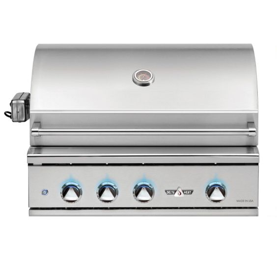 32&quot; Delta Heat Gas Grill with Rotisserie, White Control Panel- LP- DHBQ32R-W