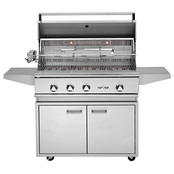 Delta Heat 38-inch Stainless Steel Grill Cart with Side Shelves - DHGB38-C