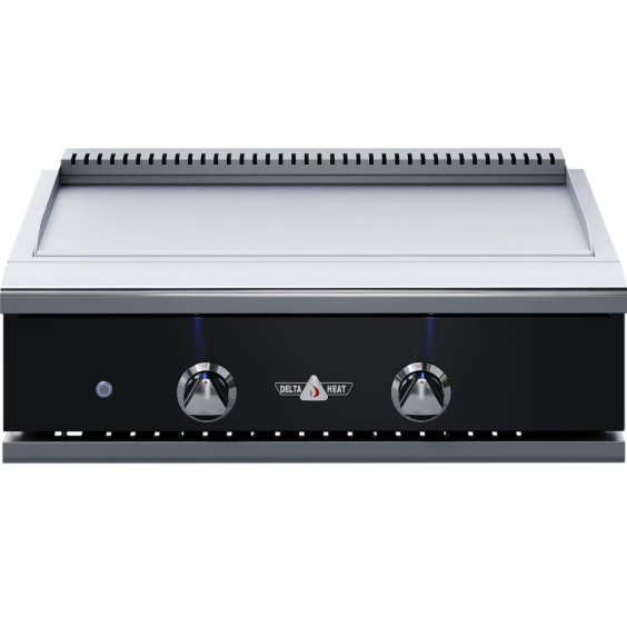 Delta Heat 32-Inch Built-In Natural Gas Teppanyaki Griddle - Black Control Panel - DHTG32-KN