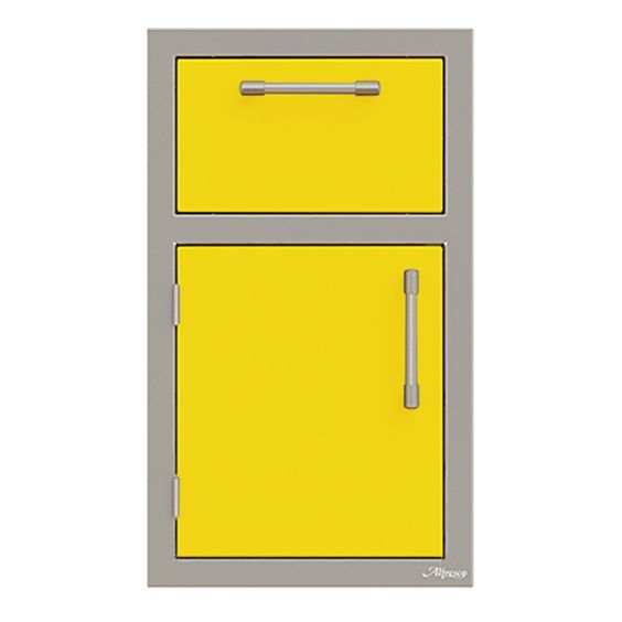 Alfresco Paper Towel Holder Drawer and Door Combo - Left Door - Traffic Yellow-Gloss - AXE-DTH-L-S1023