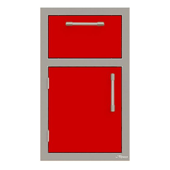 Alfresco Paper Towel Holder Drawer and Door Combo - Left Door - Carmine Red-Gloss - AXE-DTH-L-S3002