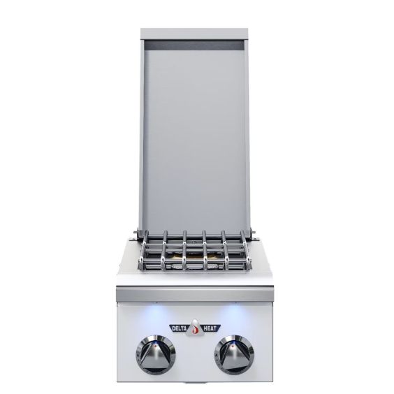 Delta Heat 12" Double Side Burner White Control Panel - Natural Gas - DHSB2-WDN