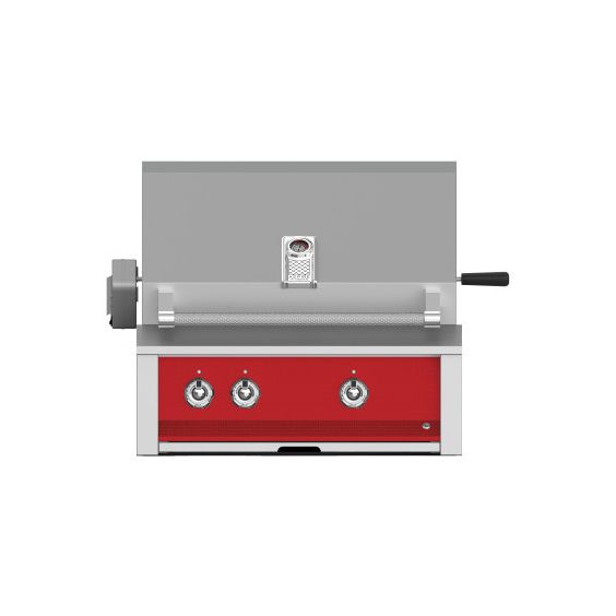 Hestan 30" Built-In Grill with Rotisserie and U-Burner-Matador-Red-Propane