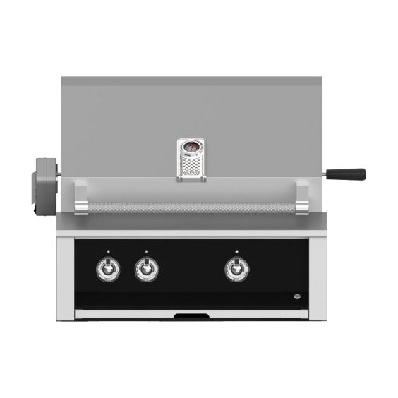 Hestan 30" Built-In Grill with Sear, Rotisserie and U-Burner-Stealth-Black-Natural Gas