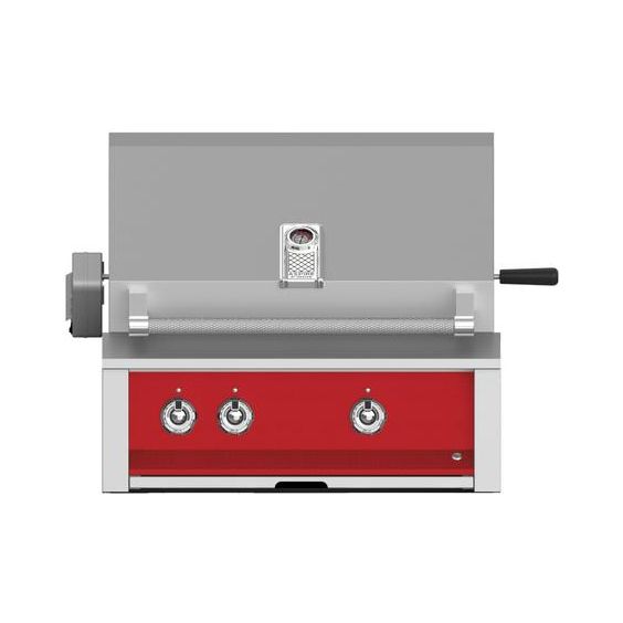 Hestan 30" Built-In Grill with Sear, Rotisserie and U-Burner-Matador-Red-Natural Gas