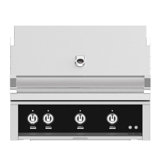 Hestan 36" Built-In Grill with Sear, Rotisserie and U-Burner-Stealth-Black-Propane