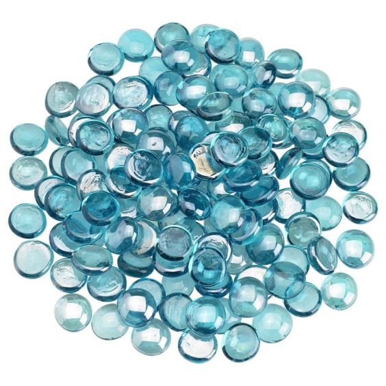 American Fireglass Aqua Blue Luster Fire Beads 10lbs Jar - FB-AQULST-10-J