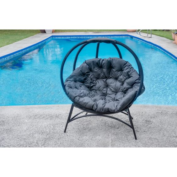 FlowerHouse Cozy Ball Chair w/ Stand - Overland Black - FHOV400-BLK