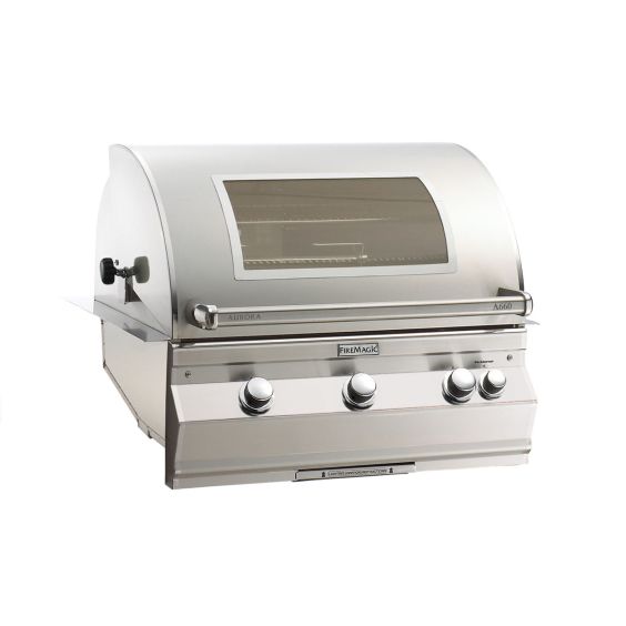 Fire Magic Aurora A660i Built-In Gas Grill with Infrared Burner, Analog Thermometer, and Magic View Window