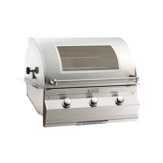 Fire Magic Aurora A660i Built-In Gas Grill with Analog Thermometer and Magic View Window (without Rotisserie Backburner)