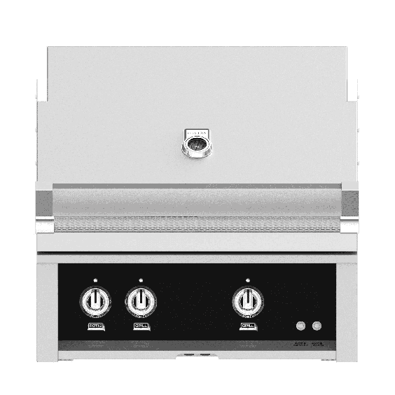 Hestan Steeletto 30" Built-in Grill with Trellis, and Rotisserie-Black-Propane