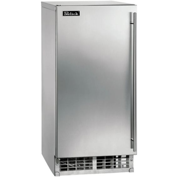 Perlick 15-Inch Cubelet Ice Maker, Stainless Steel Solid Door w/Integrated Pump - ADA Compliant - Left Hinged - HA15CU-1L