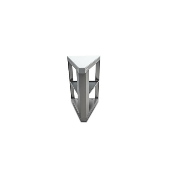 Mont Alpi 45 Degree Corner Module Island Extension, Stainless Steel, White Composite Granite Counter - MA45C