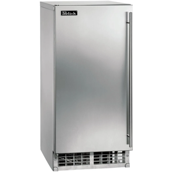 Perlick 15-Inch Cubelet Ice Maker, Stainless Steel Solid Door w/Integrated Pump - Left Hinged - HP15CU-1L