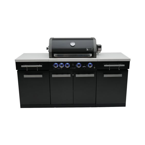 Mont Alpi 957 Propane Gas Island Grill - Black Stainless Steel - MA-957