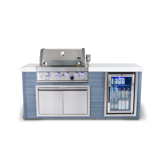 Mont Alpi 4-Burner Stainless Steel Art-wood Outdoor Island Grill - MA400-AW