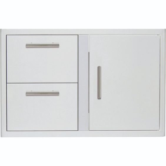 Blaze 32-Inch Access Door & Stainless Steel Double Drawer Combo - BLZ-DDC-R-LTSC