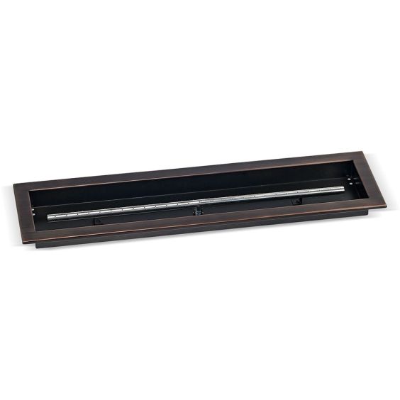 American Fireglass 30" x 6" Oil Rubbed Bronze Linear Drop-In Fire Pit Pan - OB-LCB-30