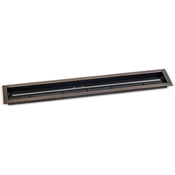 American Fireglass 48" x 6" Oil Rubbed Bronze Linear Drop-In Fire Pit Pan - OB-LCB-48