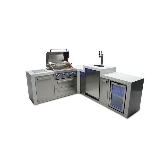 Mont Alpi 400 Deluxe Island with a 90 Degree Corner, Kegerator and Fridge Cabinet