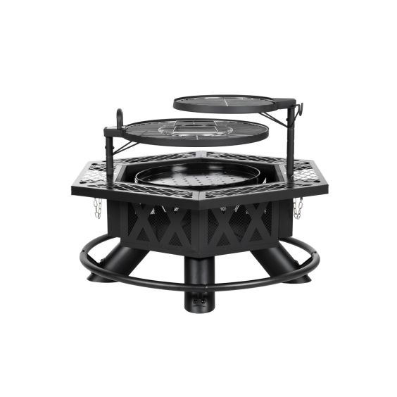 Shinerich 37.4 in.  Black Hex-Shaped Ranch Fire Pit – SRFP22403