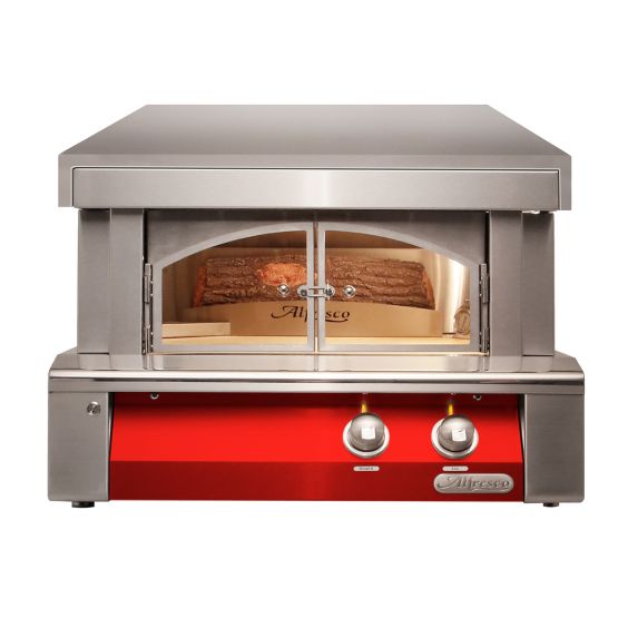 Alfresco 30-Inch Built-In Propane Outdoor Pizza Oven Plus - Carmine Red-Gloss - AXE-PZA-BI-LP-S3002