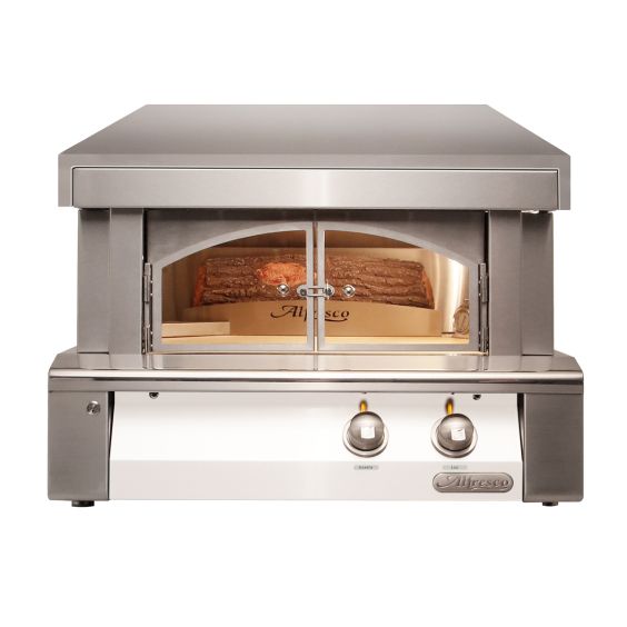 Alfresco 30-Inch Built-In Propane Outdoor Pizza Oven Plus - Signal White-Matte - AXE-PZA-BI-LP-SM9003