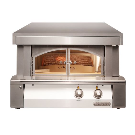 Alfresco 30-Inch Built-In Natural Gas Outdoor Pizza Oven Plus - Signal White-Gloss - AXE-PZA-BI-NG-S9003