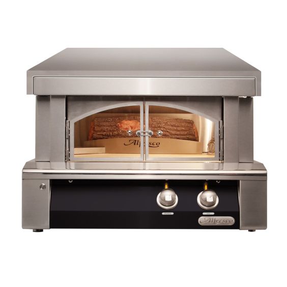 Alfresco 30-Inch Built-In Propane Outdoor Pizza Oven Plus - Jet Black-Gloss - AXE-PZA-BI-LP-S9005