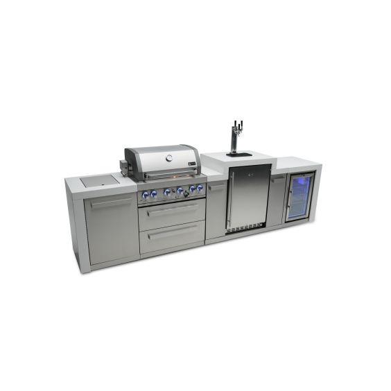 Mont Alpi 400 Deluxe Island w/ Kegerator &amp; Fridge Cabinet - MAi400-DKEGFC