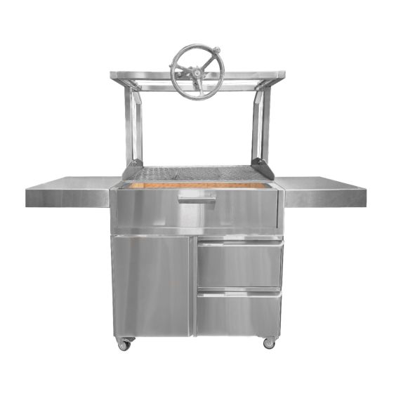 Turbo 39" Freestanding Santa Maria Charcoal Grill - 39SANTAMARIA / 5BRNCART