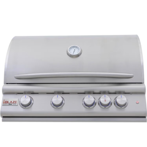 Blaze Premium LTE+ Marine Grade 32-Inch 4-Burner Built-In Natural Gas w/ Lift-Assist Hood &amp; Rear Infrared Burner - BLZ-4LTE3MG-NG