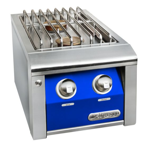 Alfresco Built-In Dual Side Burner - Propane - Ultramarine Blue-Gloss - AXESB-2-LP-S5002