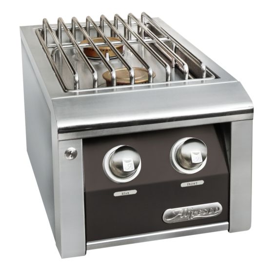 Alfresco Built-In Dual Side Burner - Natural Gas - Jet Black-Matte - AXESB-2-NG-SM9005