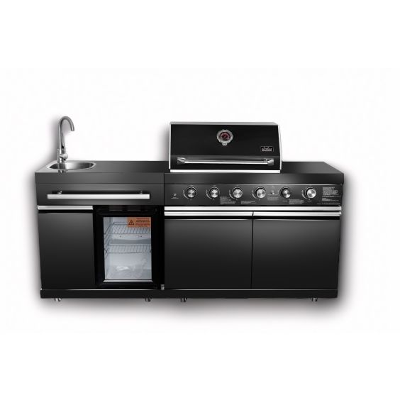 Bighorn Prime STARLIT Deluxe  Black Stainless Steel Outdoor Kitchen Island Set - SRGG42413