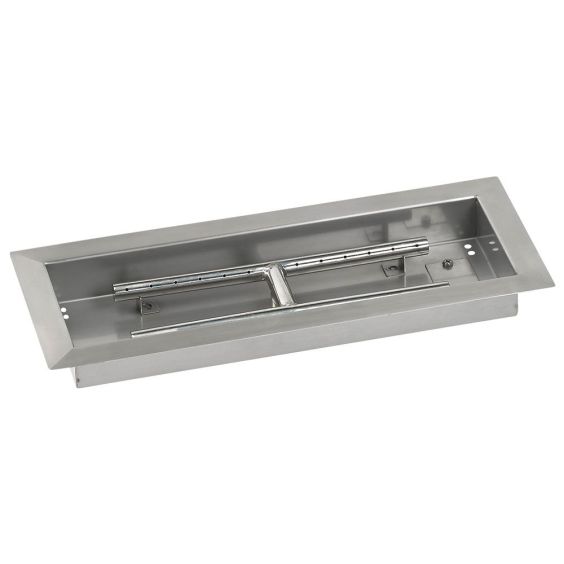 American Fireglass 18" x 6" Stainless Steel Rectangular Drop-In Fire Pit Pan - SS-AFPP-18