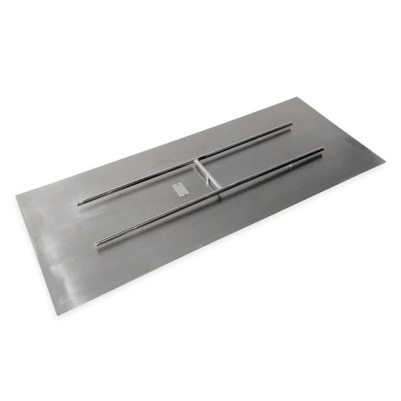 American Fireglass 60&quot; x 24&quot; Rectangular Stainless Steel Flat Pan - SS-RTFP-60