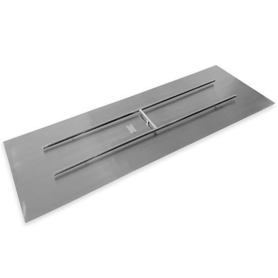 American Fireglass 72&quot; x 24&quot; Rectangular Stainless Steel Flat Pan - SS-RTFP-72